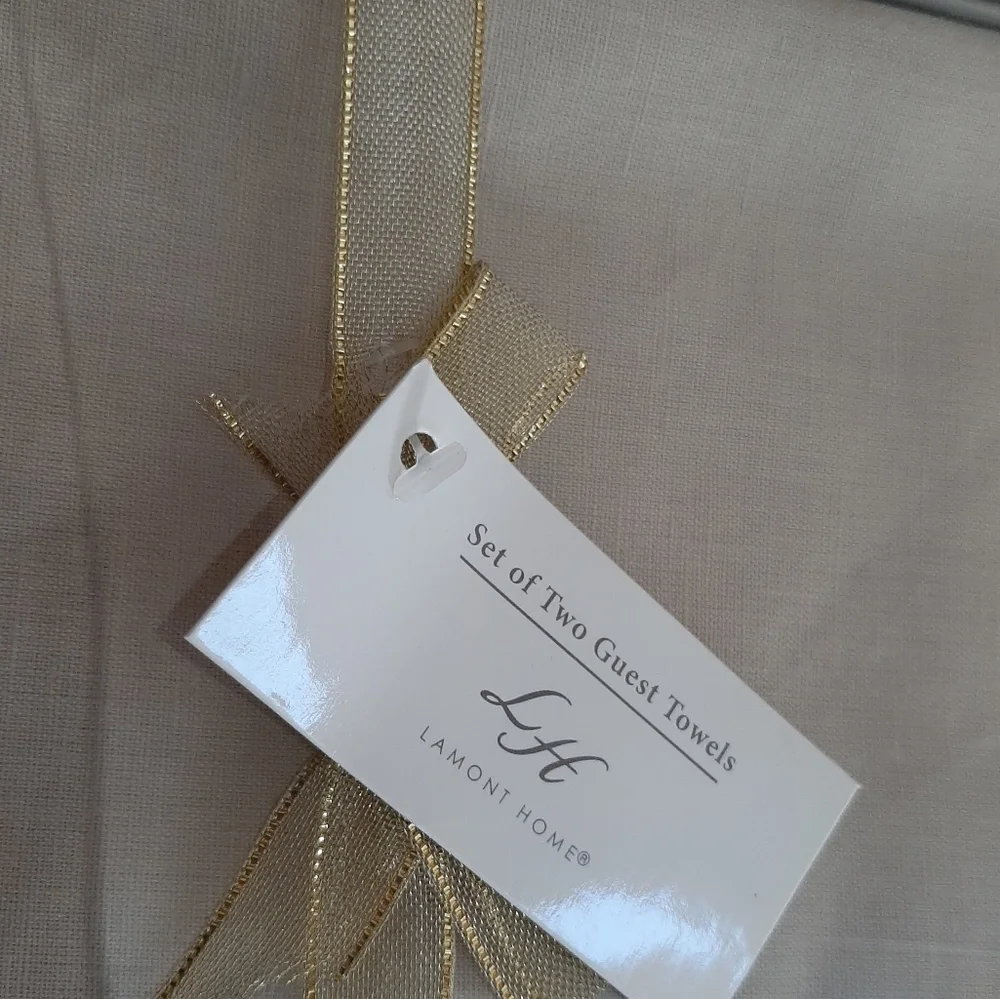 *Lamont Home Guest Towel Set Linen Cotton Blend Natural